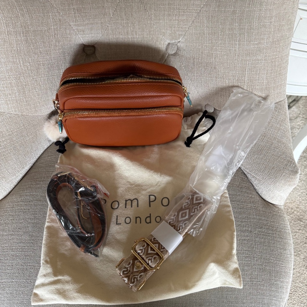 Pom Pom London Tan Crossbody Bag - NWOT